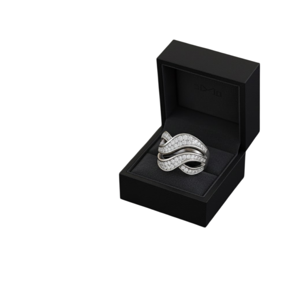 Designer 925 Sterling Silver Ring for Men & Women | Diamond Embedded Unisex Silver Ring | Premium Handcrafted Jewellery – Roopmohana