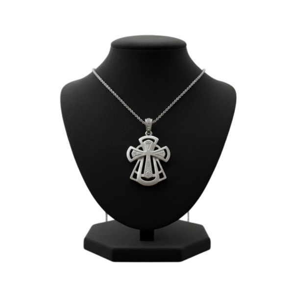 Religious Sterling Silver Cross Pendant | Elegant Faith-Inspired Jewellery for Men & Women – Roopmohana