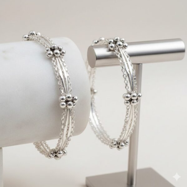 Elegant Lightweight 925 Sterling Silver Anklets (Payal) for Everyday Wear | Classic Silver Payal for Women – Roopmohana