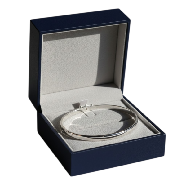 Minimal Women’s 925 Sterling Silver Bracelet | Classic Plain Silver Bangle Bracelet | Roopmohana