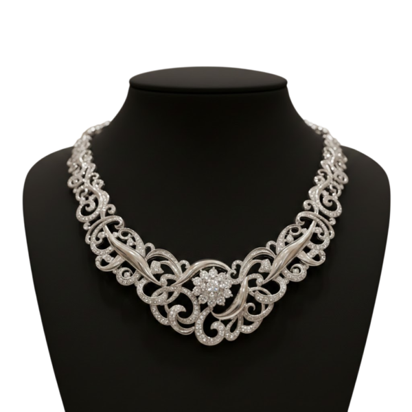 Designer 925 Sterling Silver Necklace for Women | Premium Handcrafted Silver Jewellery – Roopmohana