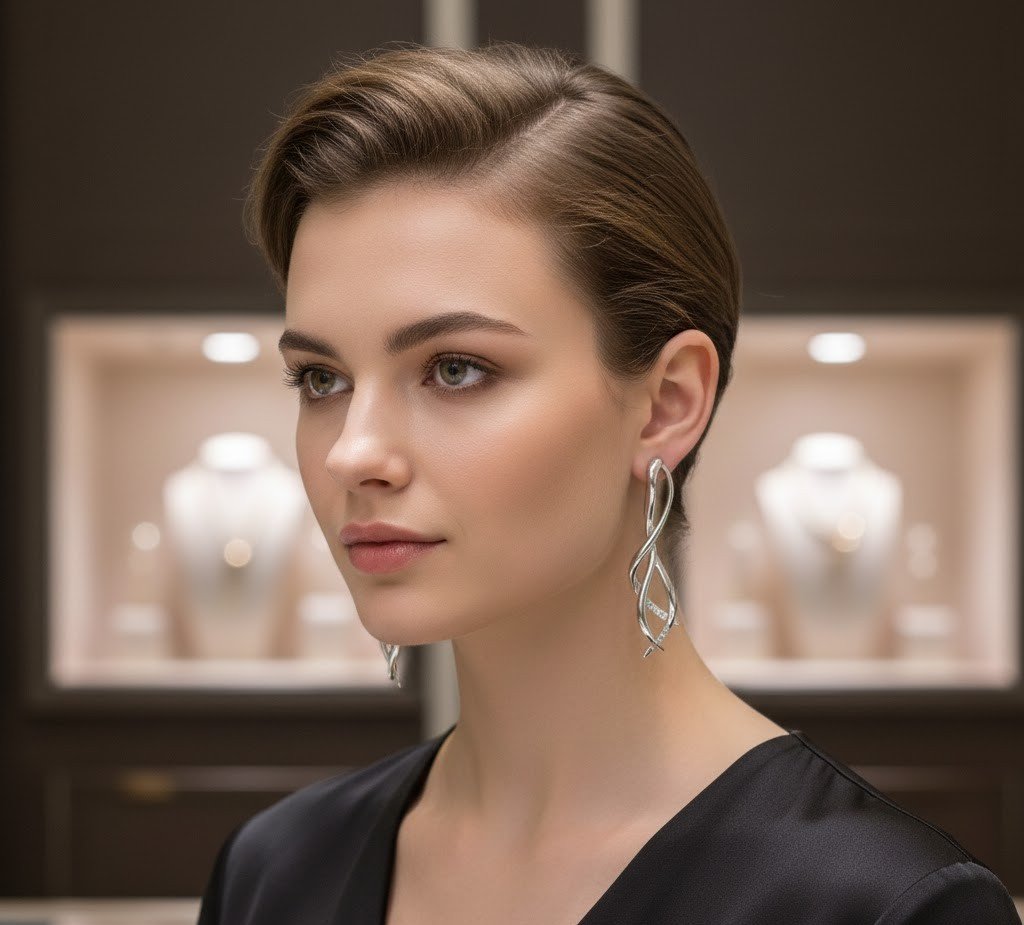 silver drop earrings 3