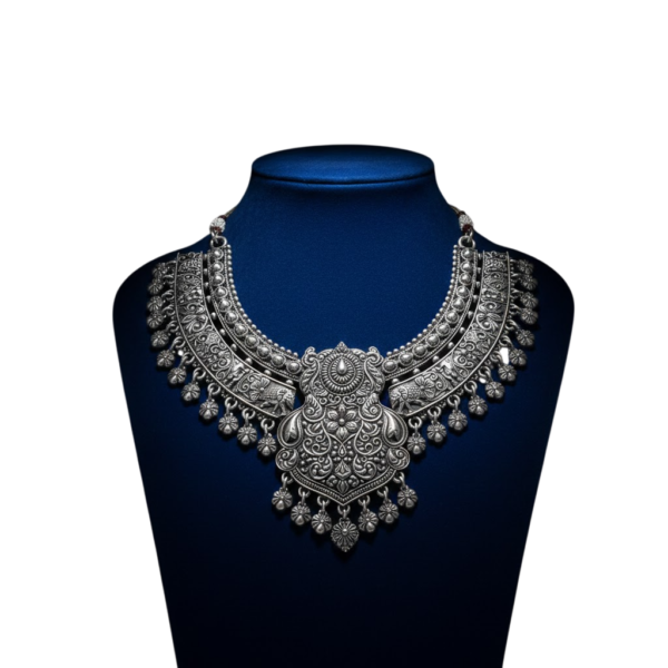 Authentic Sterling Silver Traditional Indian Necklace for Women | Real Silver Ethnic Jewellery – Roopmohana