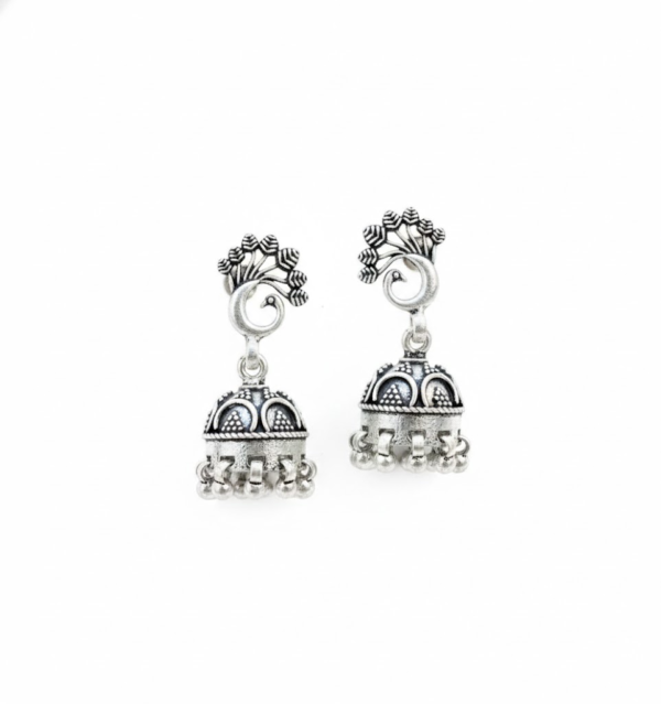 Noorva Handcrafted Silver Jhumkas