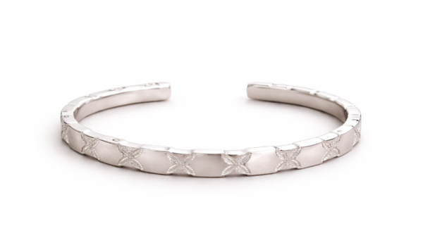 Flora Shine Silver Cuff