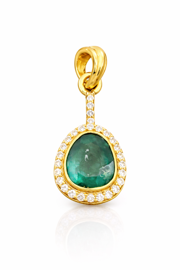 Emerald Aura Pear Pendant