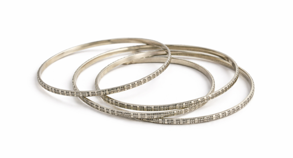 Silver Whisper Textured Bangles